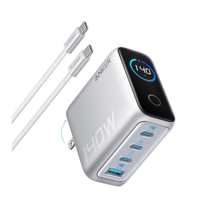 Anker 140W 4-Port PD 3.1 GaN Charger with 2.26″ Real-Time Display