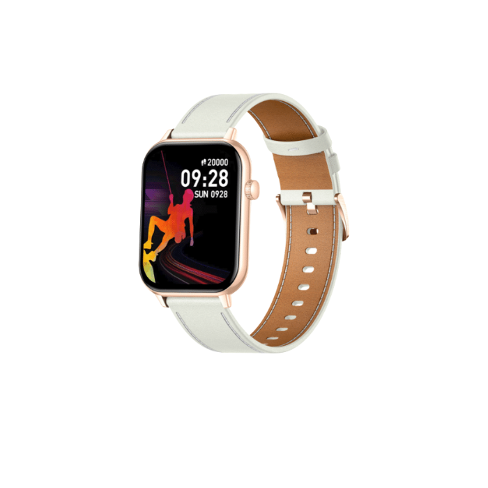 Colmi C28 AMOLED Display Ultra Slim Smartwatch With Leather Strap