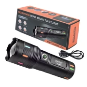 Sanford Torch Light – 30000mAh Powerful LED Flashlight (Black)
